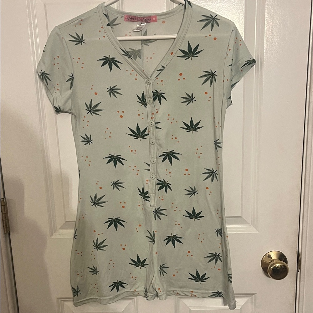 Love to sleep hemp print one piece pjs